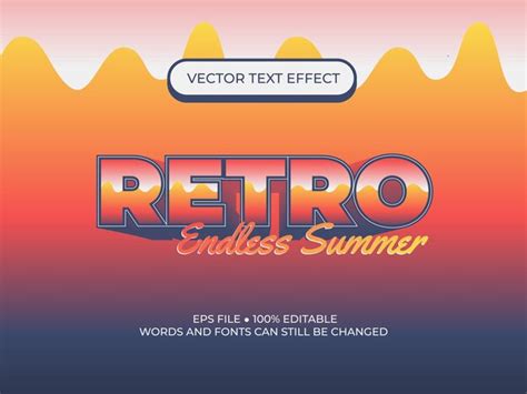 Dise O De Plantilla De Efecto De Estilo De Texto Vectorial Retro D