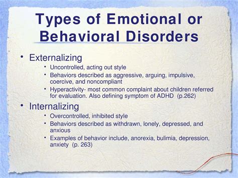 Ch. 8: Emotional or Behavioral Disorders