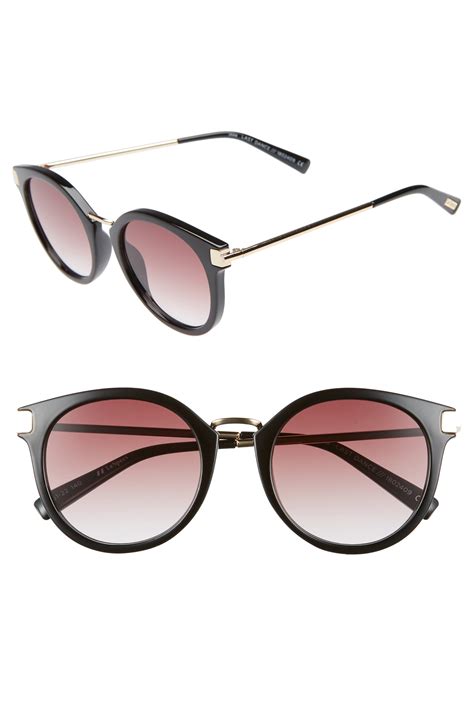 Le Specs Last Dance 51mm Mirrored Round Sunglasses Nordstrom