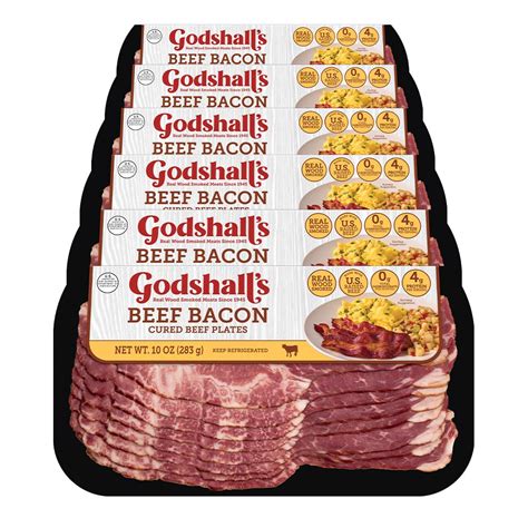 Godshalls 10oz Beef Bacon 6 Pk Grocery And Gourmet Food