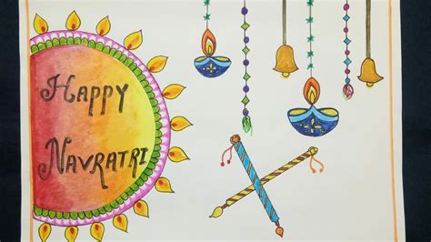 How To Draw Navratri Special Poster, Dandiya Drawing very easy, Happy ...