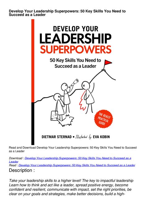 [read Download] Develop Your Leadership Superpowers 50 Key Skills You