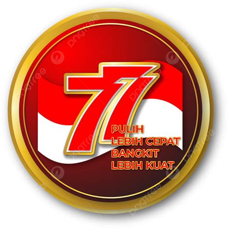 Gambar Logo Dan Tema Kemerdekaan Hari Republik Indonesia Ke 77 Dengan Lingkaran Emas Logo Hut