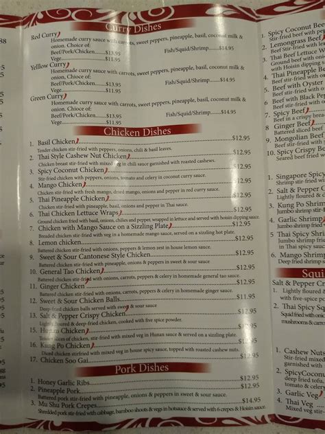 Menu At Modern Orchid Asian Cuisine Bedford Restaurant Bedford