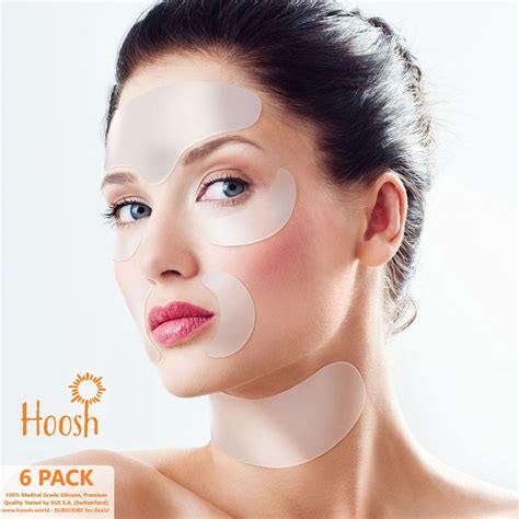 Hoosh Face Wrinkle Pads For Men And Women 6 Pack Reusable Face Lift Mask Anti Wrinkle