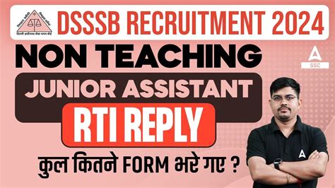 DSSSB Vacancy 2024 DSSSB Junior Assistant Total Form Fill Up DSSSB