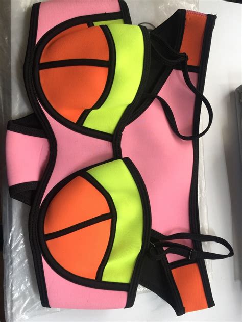 Bikini Neopreno Triangle Neon Colores Sexy Liquidacion Playa