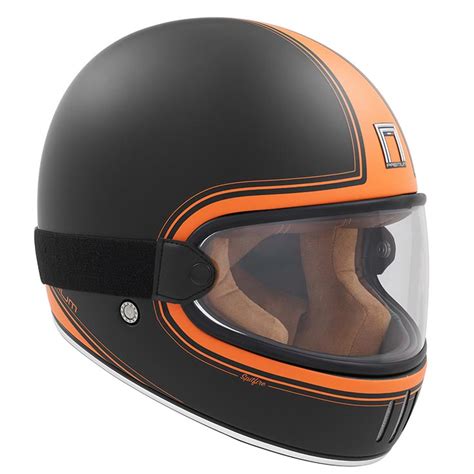 Casque Nox Premium Rage Spitfire orange mat casque intégral vintage