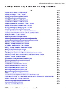 Fillable Online heralde Animal Form And Function Activity Answers ...