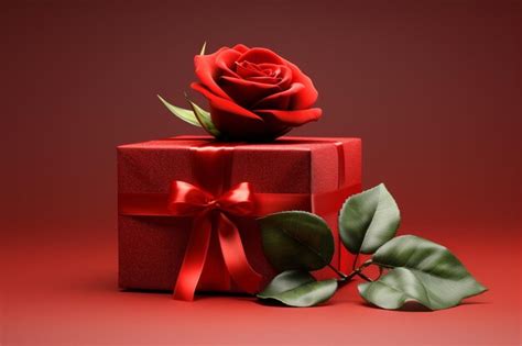 Premium AI Image | gift box with a rose