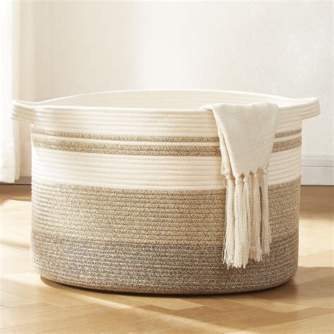 CHERISHGARD Large Cotton Rope Woven Storage Laundry Basket Walmart