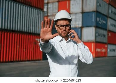 Restricted Area No Trespassing Male Worker Stock Photo