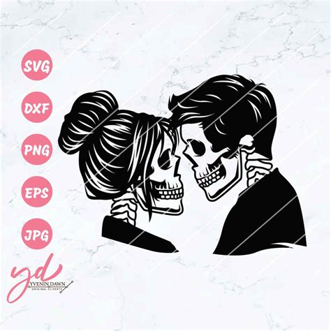 Skull Lovers Svg Dead Skeleton Love Svg Skeleton Romance Svg Skeletons