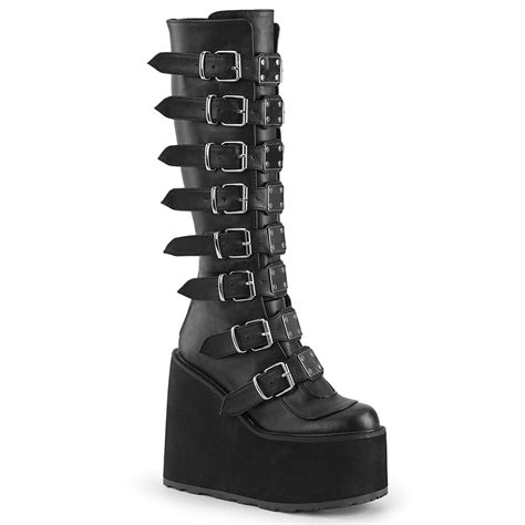 Demonia Swing 815 Boots Black Vegan Leather Demonia Cult