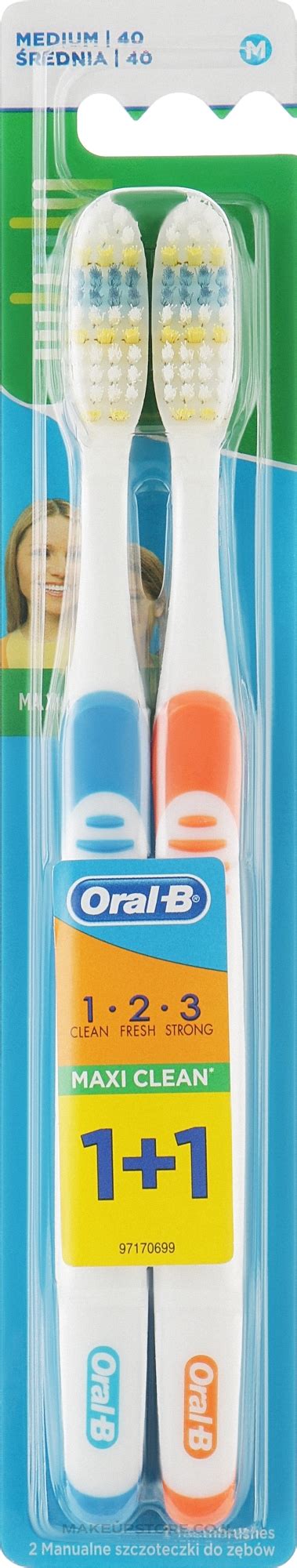 Makeupstore co il Oral B 1 2 3 Maxi Clean 40 Medium 1 1 ערכת