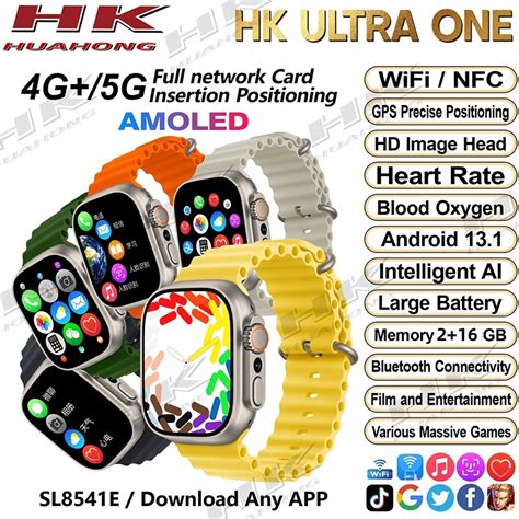 New G Sim Amoled Screen Hk Ultra One Network Smartwatch Compass