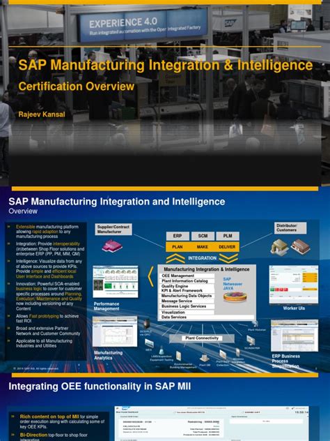 SAP Manufacturing Integration & Intelligence Certification Overview ...