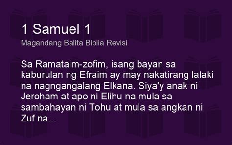 Samuel Rtpv Magandang Balita Biblia Revisi Biblics