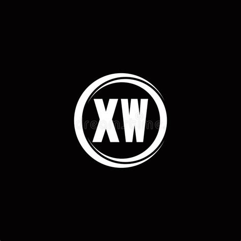 XW Logo Initial Letter Monogram With Circle Slice Rounded Design