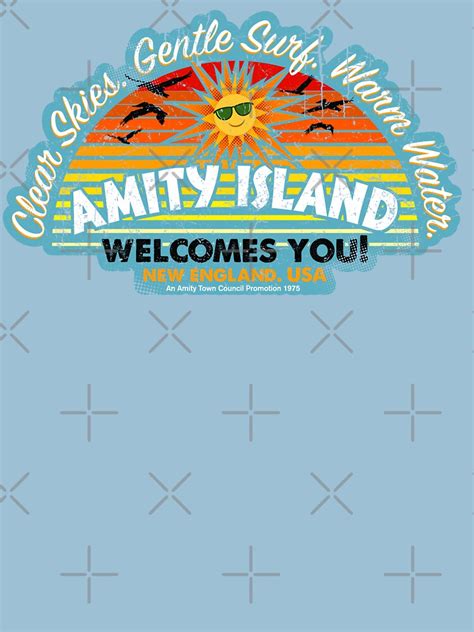 Amity Island T Shirt For Sale By Trev Redbubble Amity T