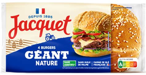 Géant Burger Nature Nature Sans Additifs x 4 Jacquet