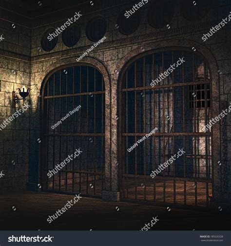 Prison Cells Old Dungeon Stock Illustration 185026328