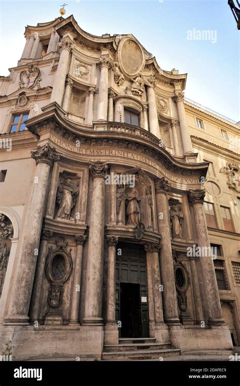 Italy Rome Church Of San Carlo Alle Quattro Fontane Stock Photo Alamy