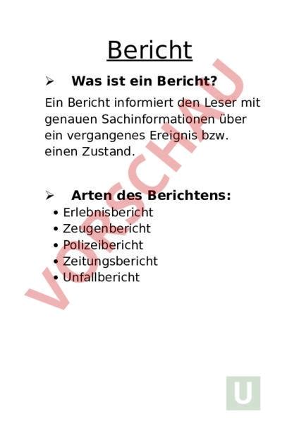 Arbeitsblatt Bericht Verfassen Deutsch Texte Schreiben