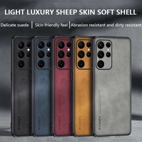 For Samsung Galaxy S24 S22 S21 S20 Note20 Luxury Sheep Skin Leather