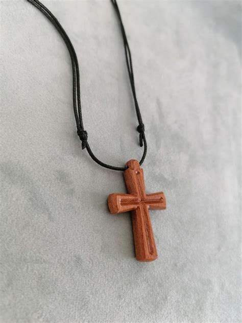 Modern Simple Carved Cross Necklace Religious Gift Spiritual Gift