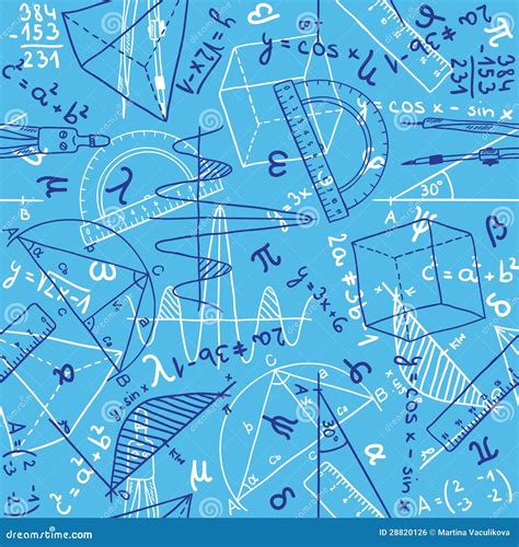 Mathematics Seamless Pattern Stock Vector Illustration Of Geometry