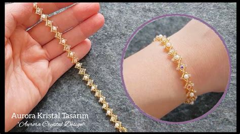 Kristal Boncuktan Bileklik Yap M Diamond Shaped Crystal Bracelet