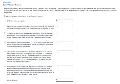 Solved View Policies Current Attempt In Progress Farley Chegg