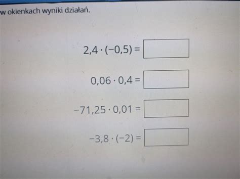 Wpisz W Okienkach Wyniki Dzia A Brainly Pl