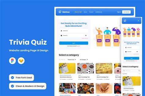 Genius Trivia Quiz Landing Page V2 Design Cuts