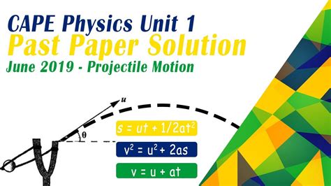 CAPE Physics Unit 1 June 2019 Solutions Question 1 Projectile