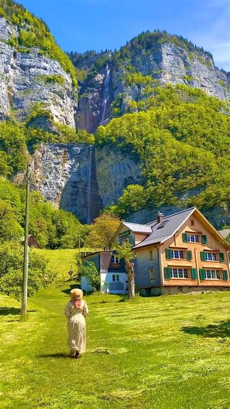 Seerenbach Falls Is A Collection Of Three Waterfalls On A Giant Cliff