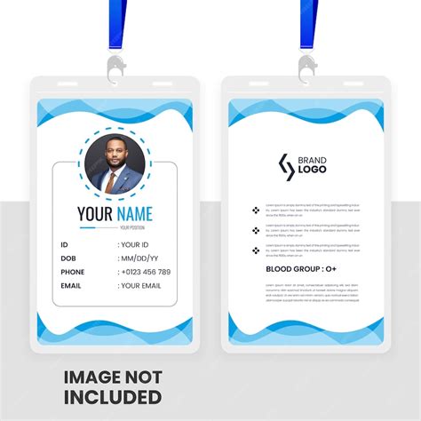 Premium Vector Modern Office Id Card Design Template With Blue And