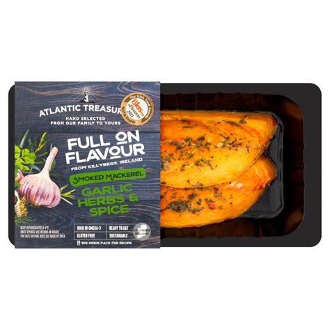 Atlantic Treasures Garlic Herbs Spices Smoked Mackerel G