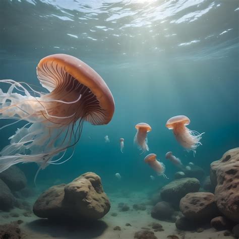 Premium Photo Jellyfish Under The Ocean