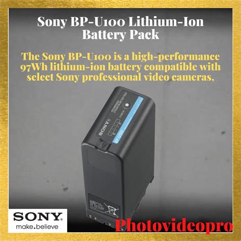 Sony Bp U100 Lithium Ion Battery Pack Photography Photography