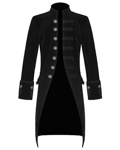 Pentagramme Mens Jacket Black Velvet Gothic Steampunk Victorian Frock