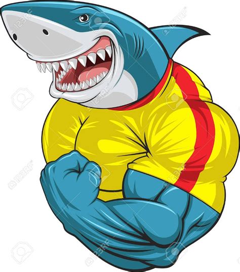 Buff Shark Cartoon