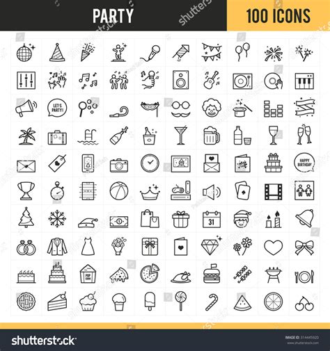 Party Icons Vector Illustration Stock Vector (Royalty Free) 314445920 ...