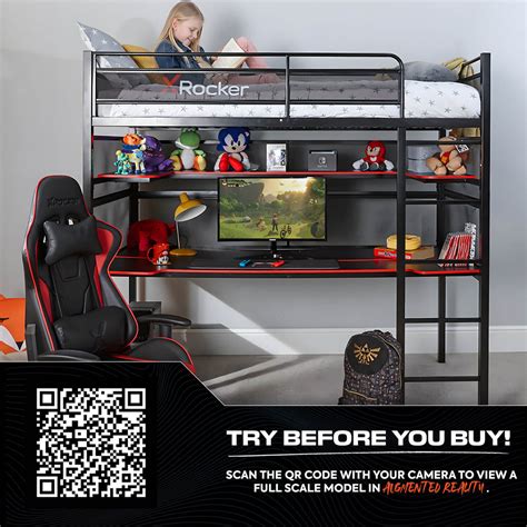 Gaming Beds X Rocker Battlebunk Bunk Bed With Gaming Desk Black