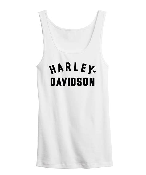 99014 23vw Harley Davidson Tank Top Ultra Classic Racer Font Ribbed White At Thunderbike Shop