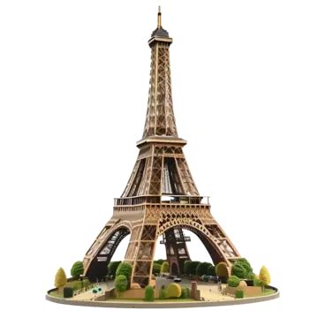 Modelado 3d De Una Torre Eiffel Aislada Sobre Fondo Transparente PNG