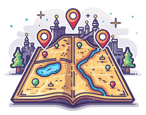 um mapa  uma ilustracao vetorial de desenho animado imagem premium