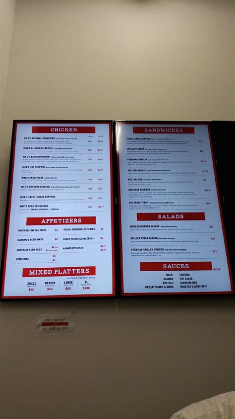 Menu at Mike's Chicken restaurant, Lakewood Township