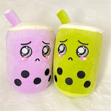 Boba Tea Plush Cute Bubble Tea Plushies Kawaii Plushie Hug Etsy